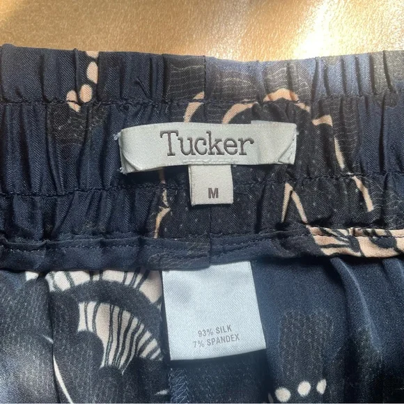 Tucker NYC silk navy floral pants elastic luxe designer moody print Julia pant - Picture 7 of 10